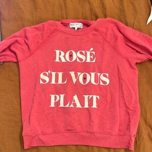 Wildfox Sweatshirt Rose Sil Vous Plait Red sweatshirt size small